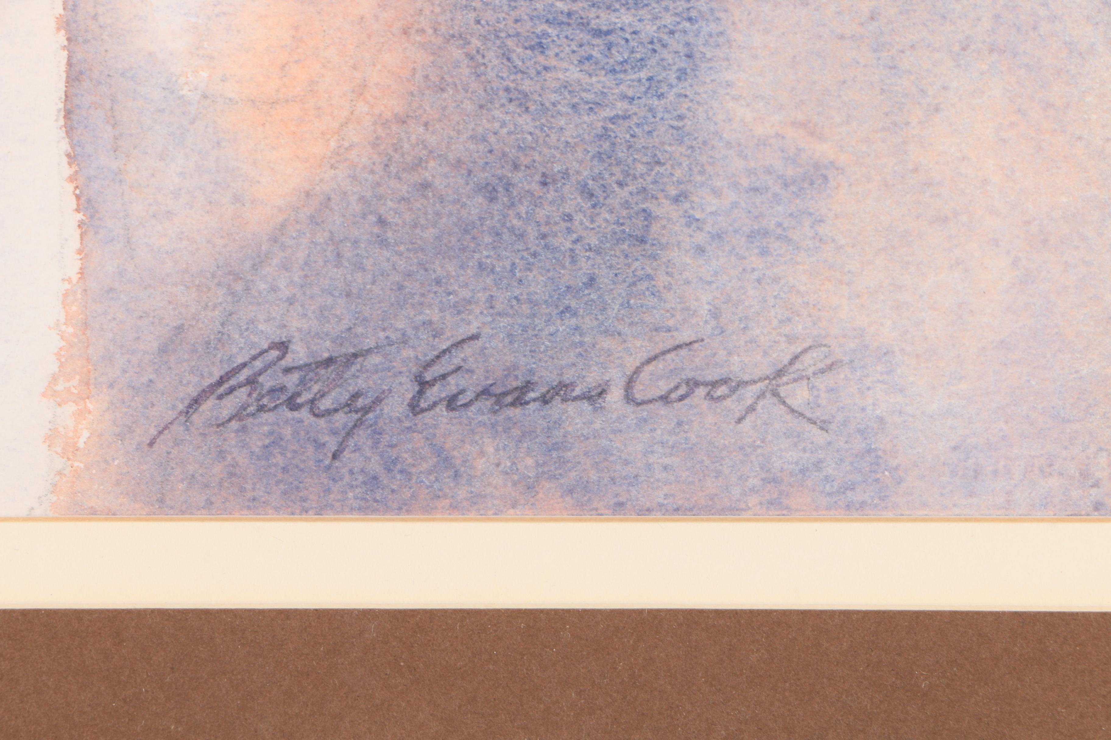 Betty Evans Cook Watercolor Painting of Costumed Woman