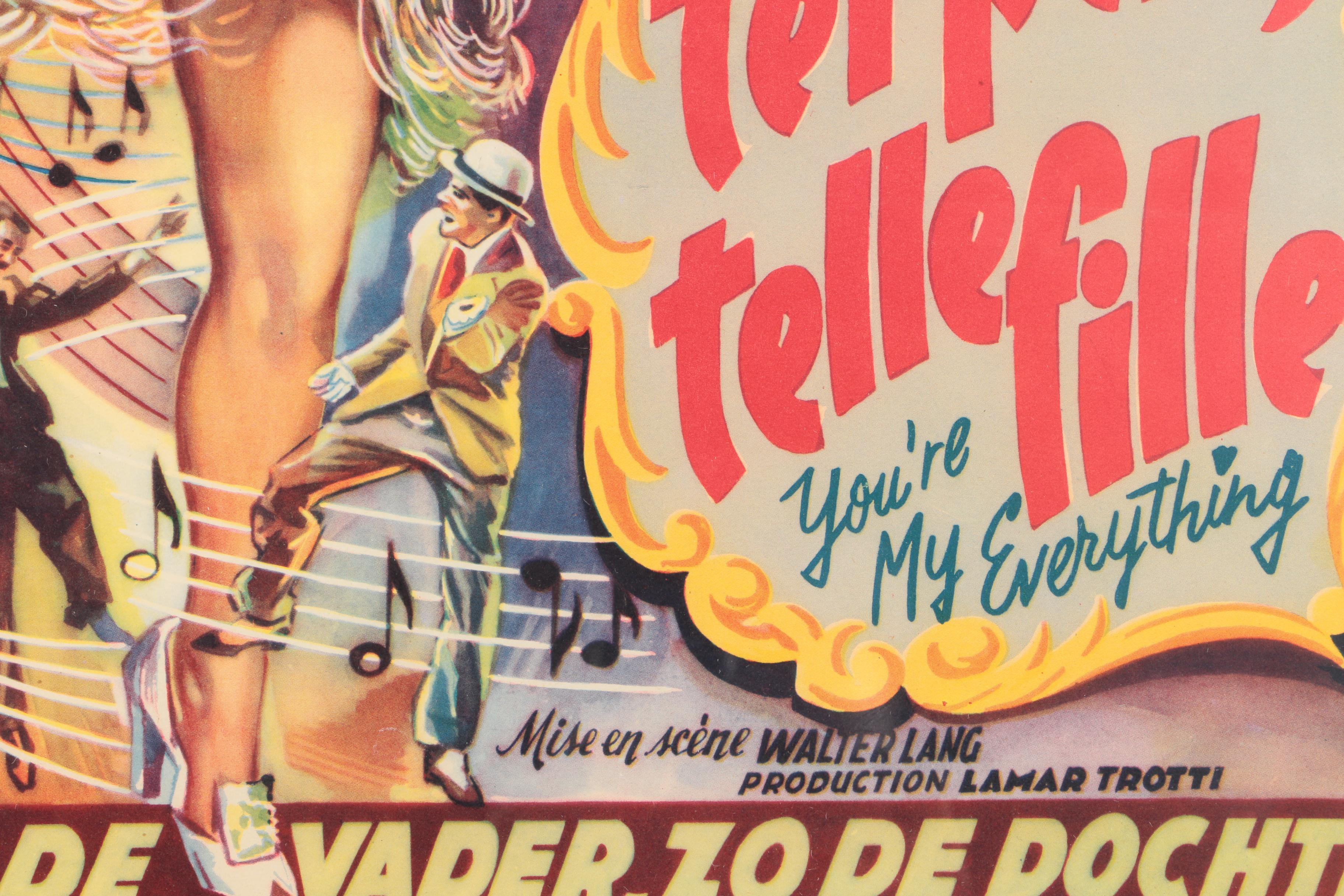 Circa 1950s Belgian Poster for "You're My Everything"/"Tel Père, Telle Fille"/"Zo de Vader, Zo de Dochter"