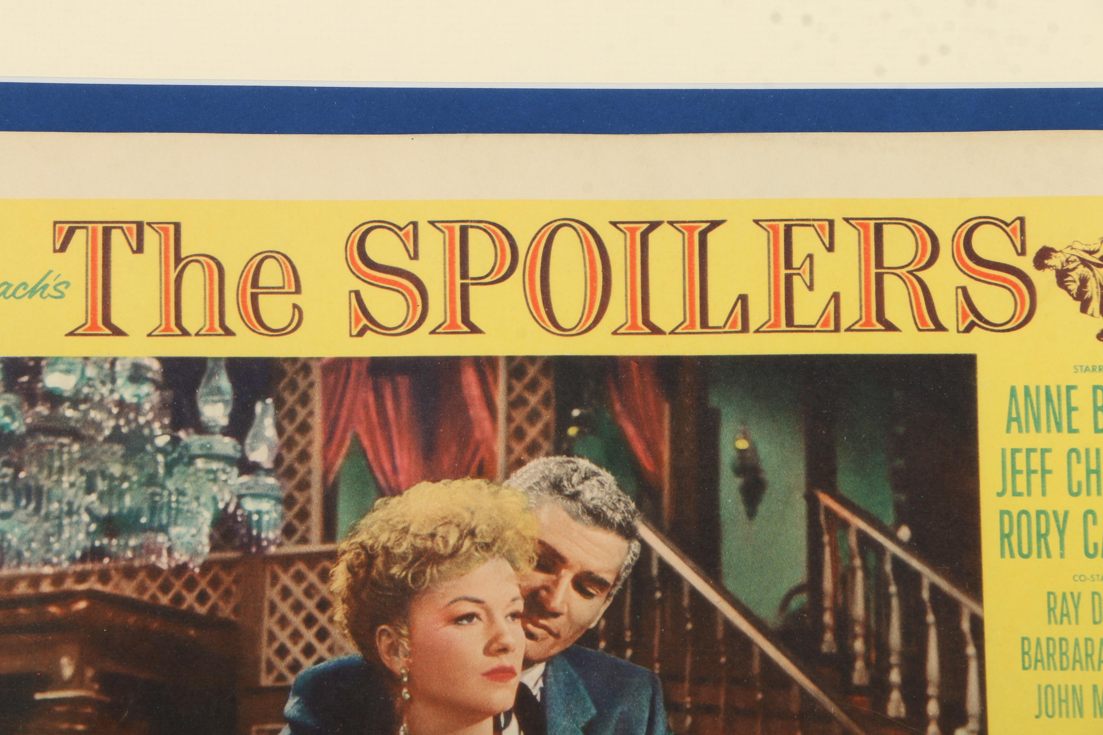 Framed 1956 "The Spoilers" Lobby Card