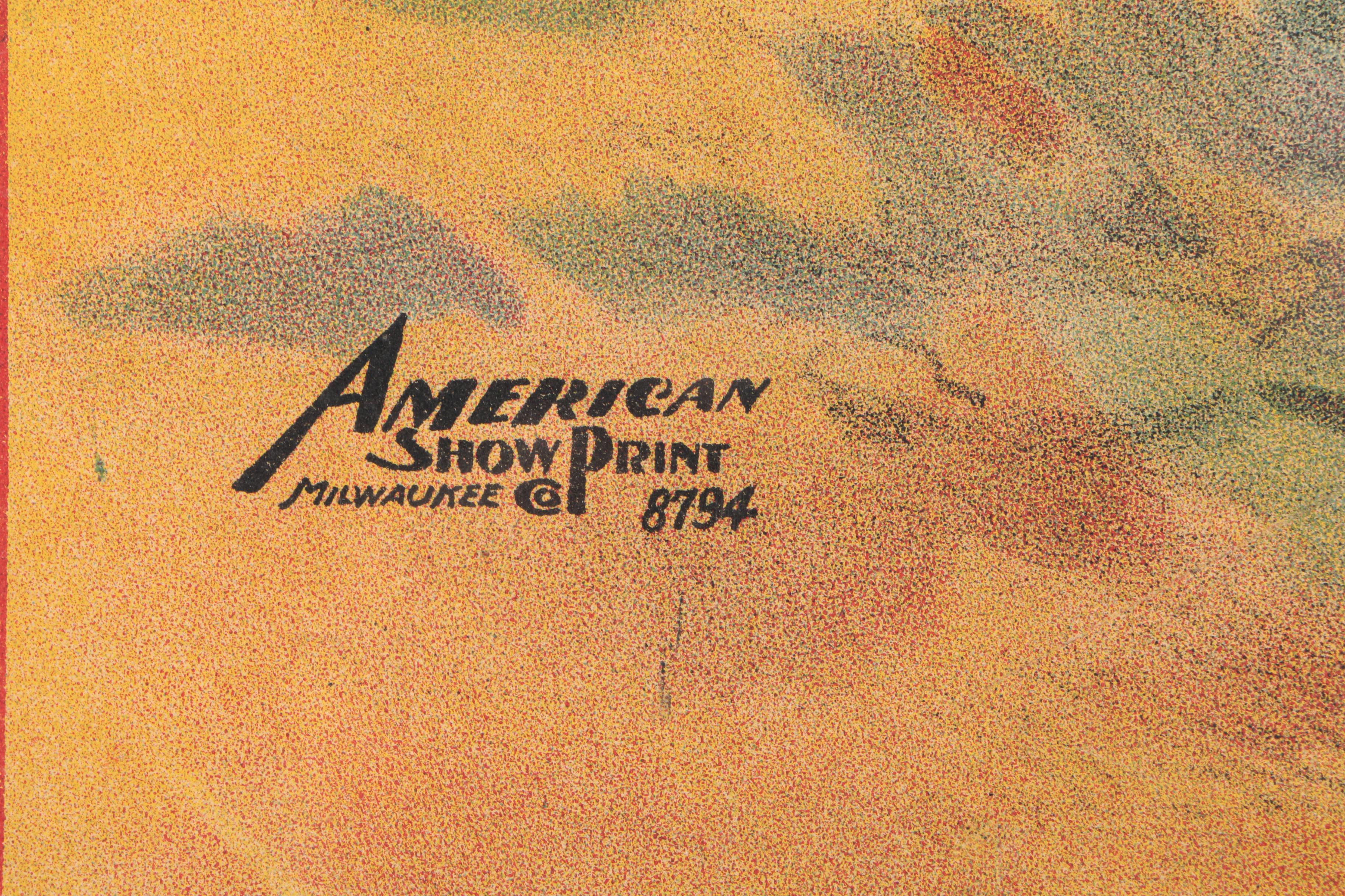 Vintage Chromolithograph Poster for Bridgeport's Big Poultry Show