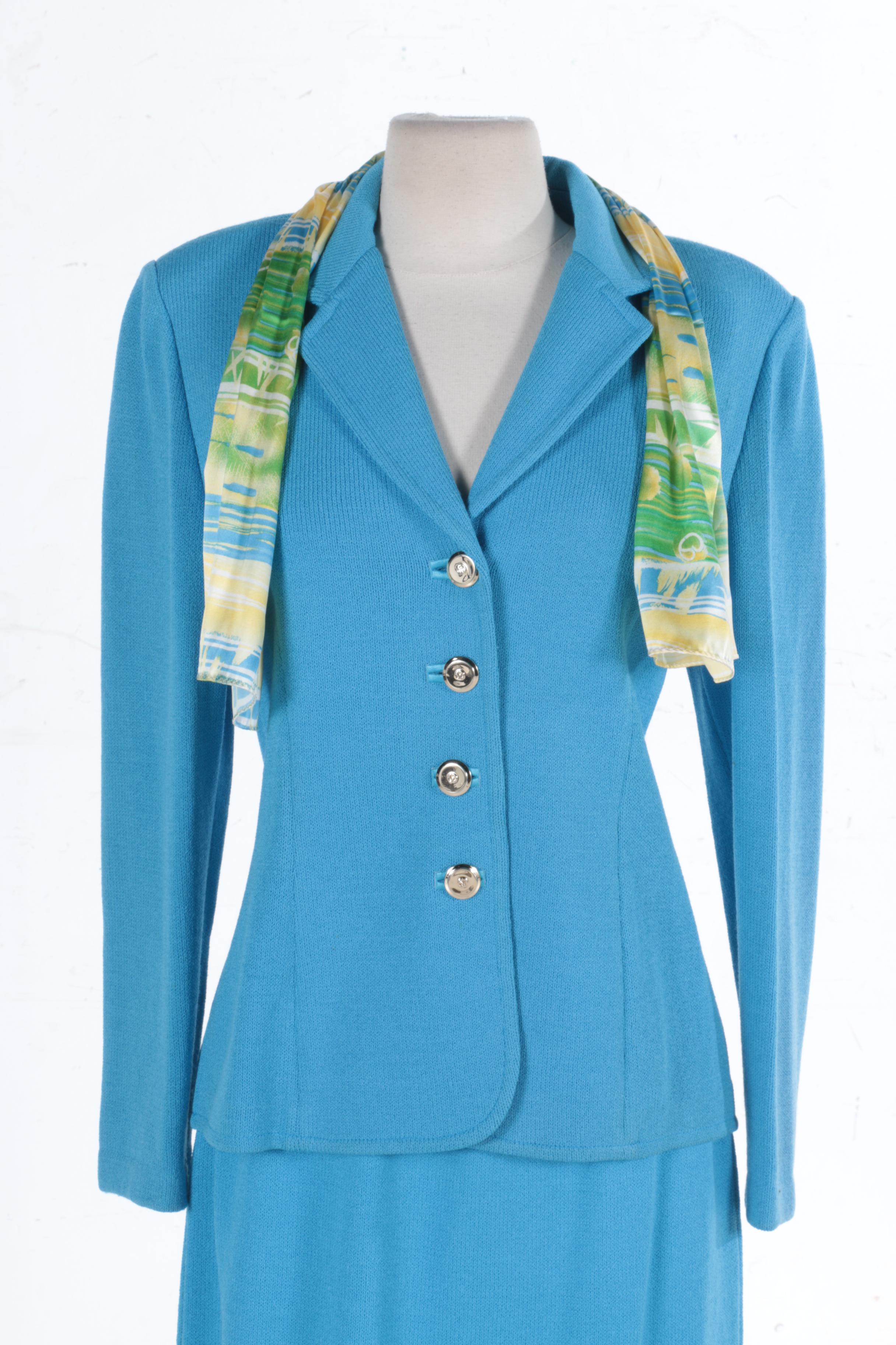 St. John Collection Skirt Suit Including Scarf