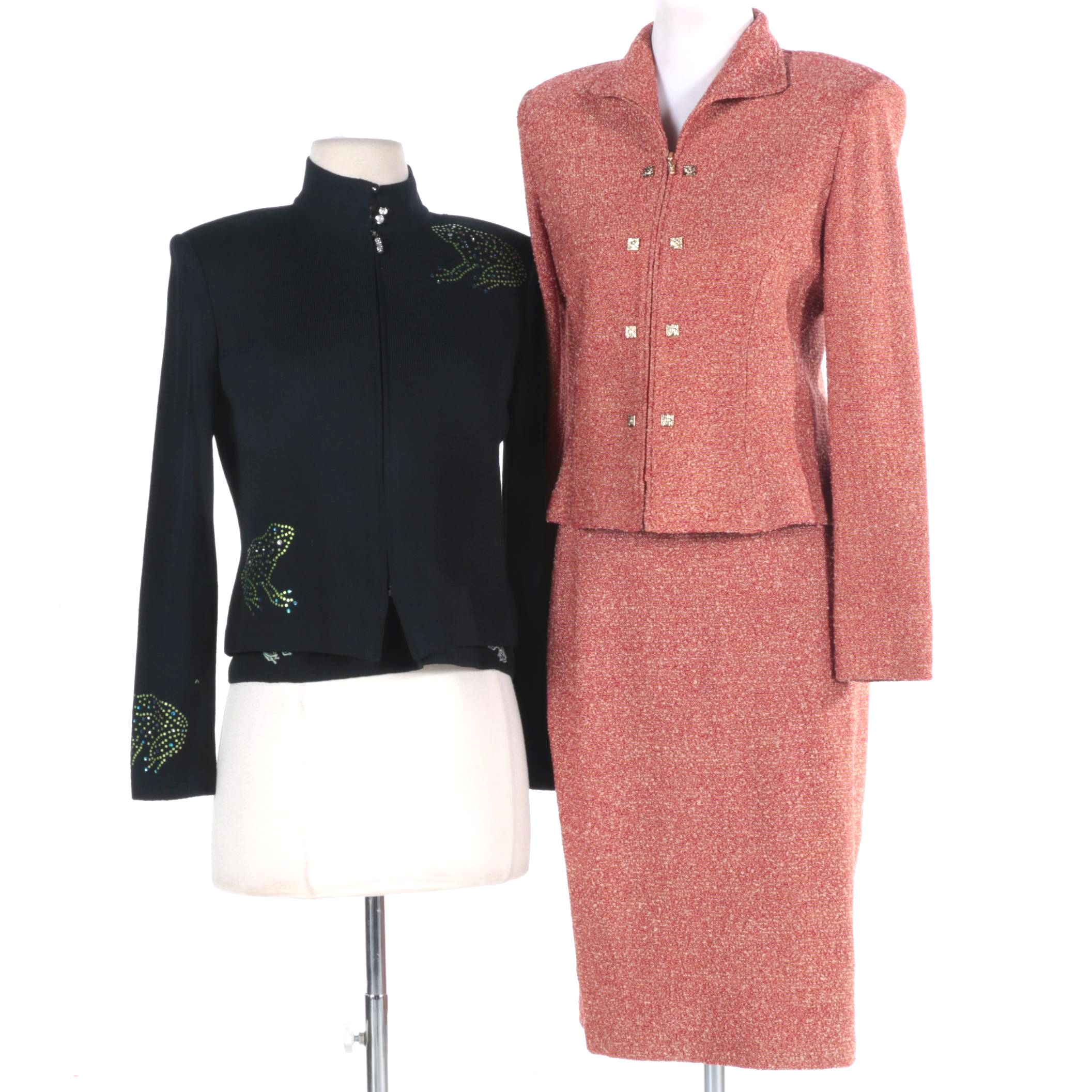 St John Collection by Marie Gray Skirt Suit and Black Top and Jacket