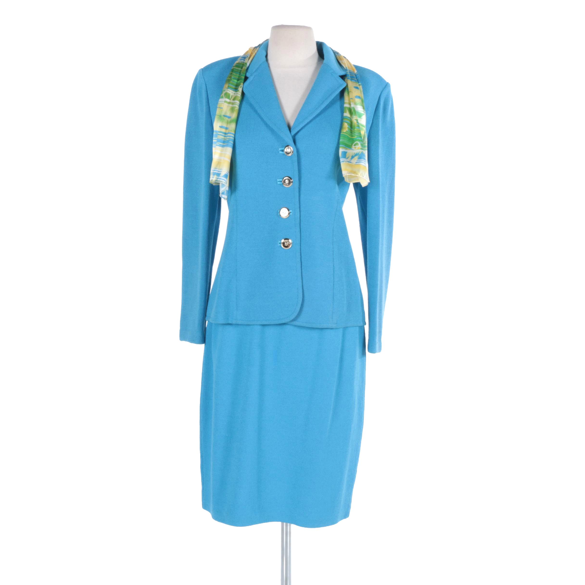St. John Collection Skirt Suit Including Scarf
