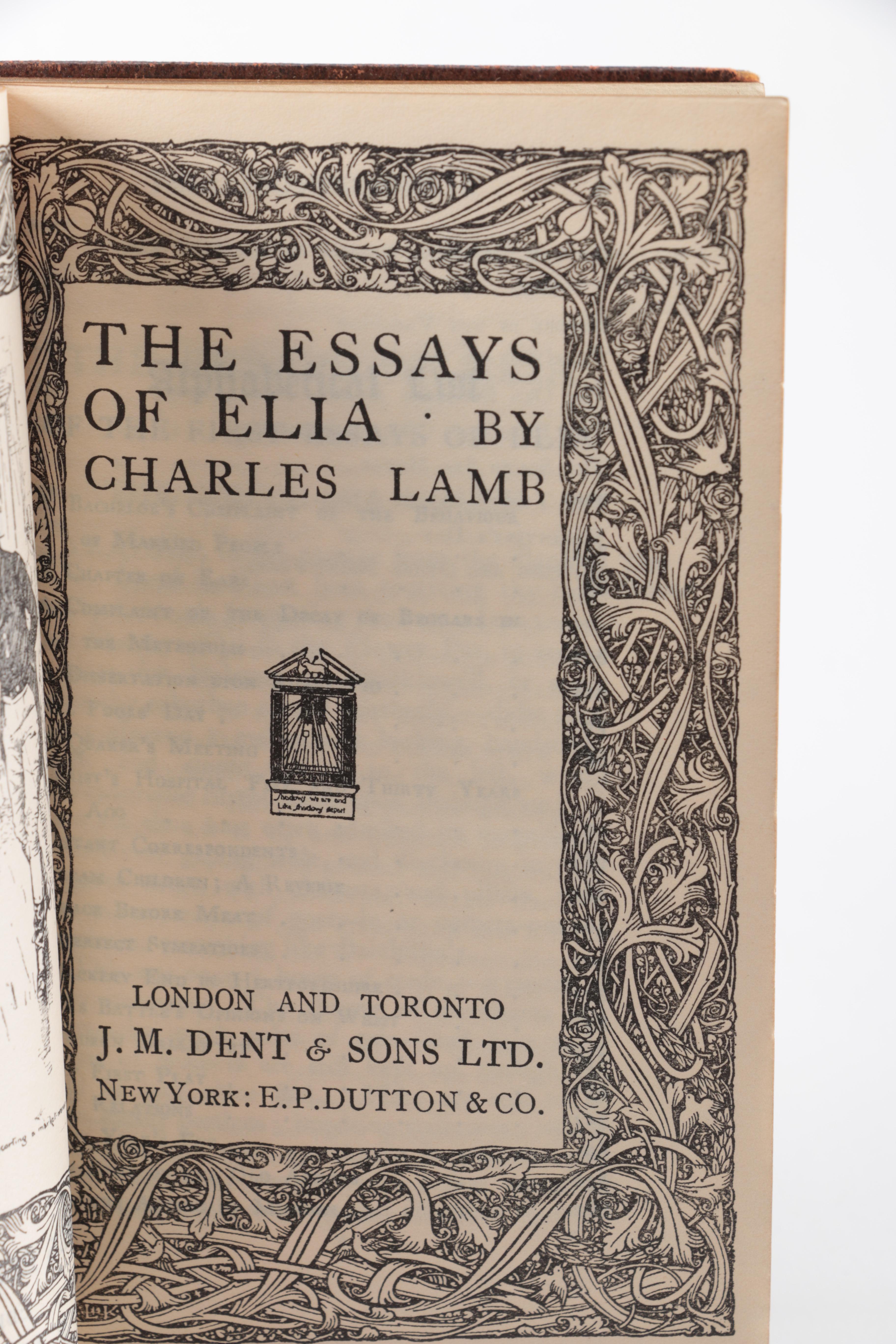 "Essays of Elia" and "Last Essays of Elia" by Charles Lamb