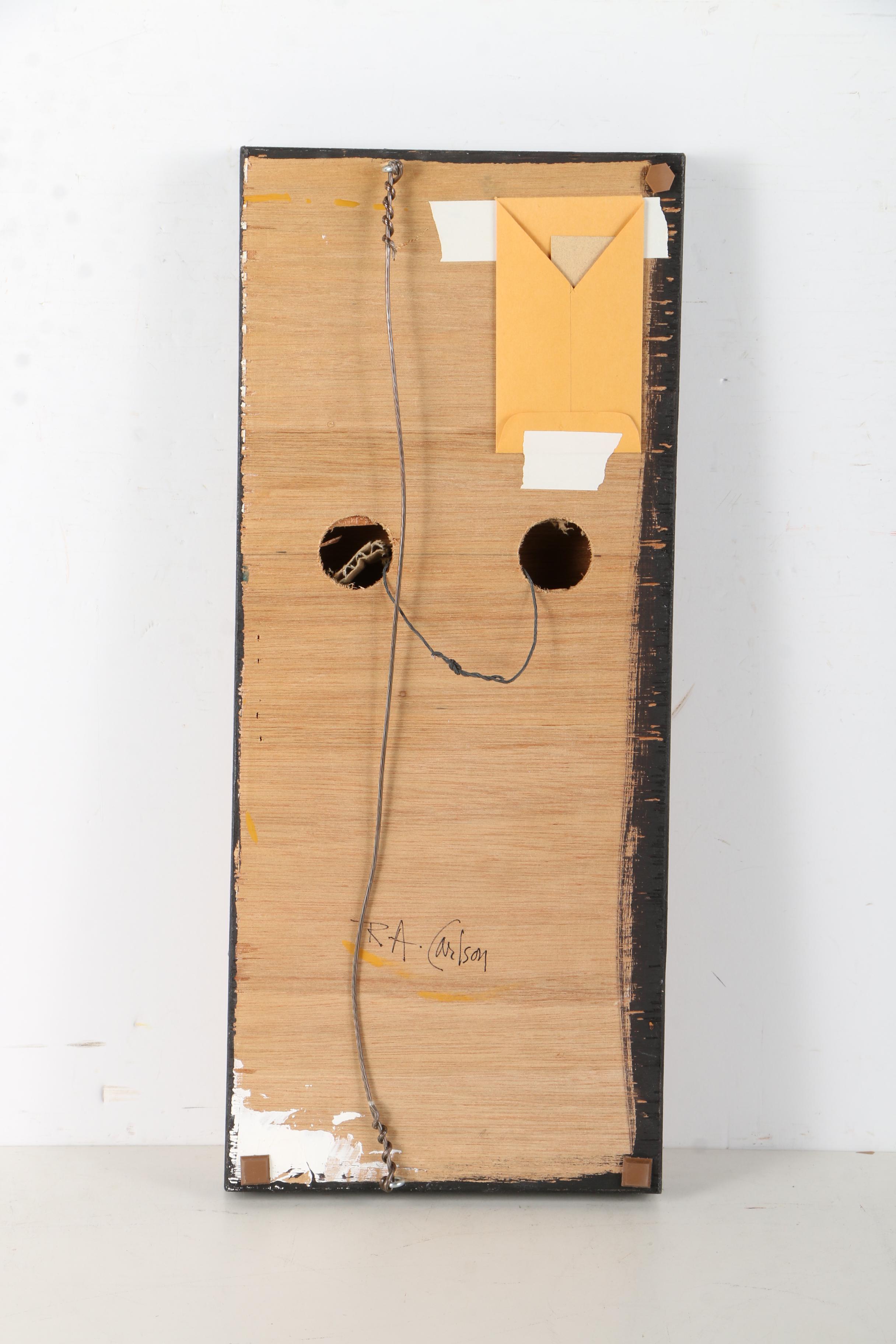 Richard A. Carlson Acrylic Painting on Wood Panel  "Wood Spirit"