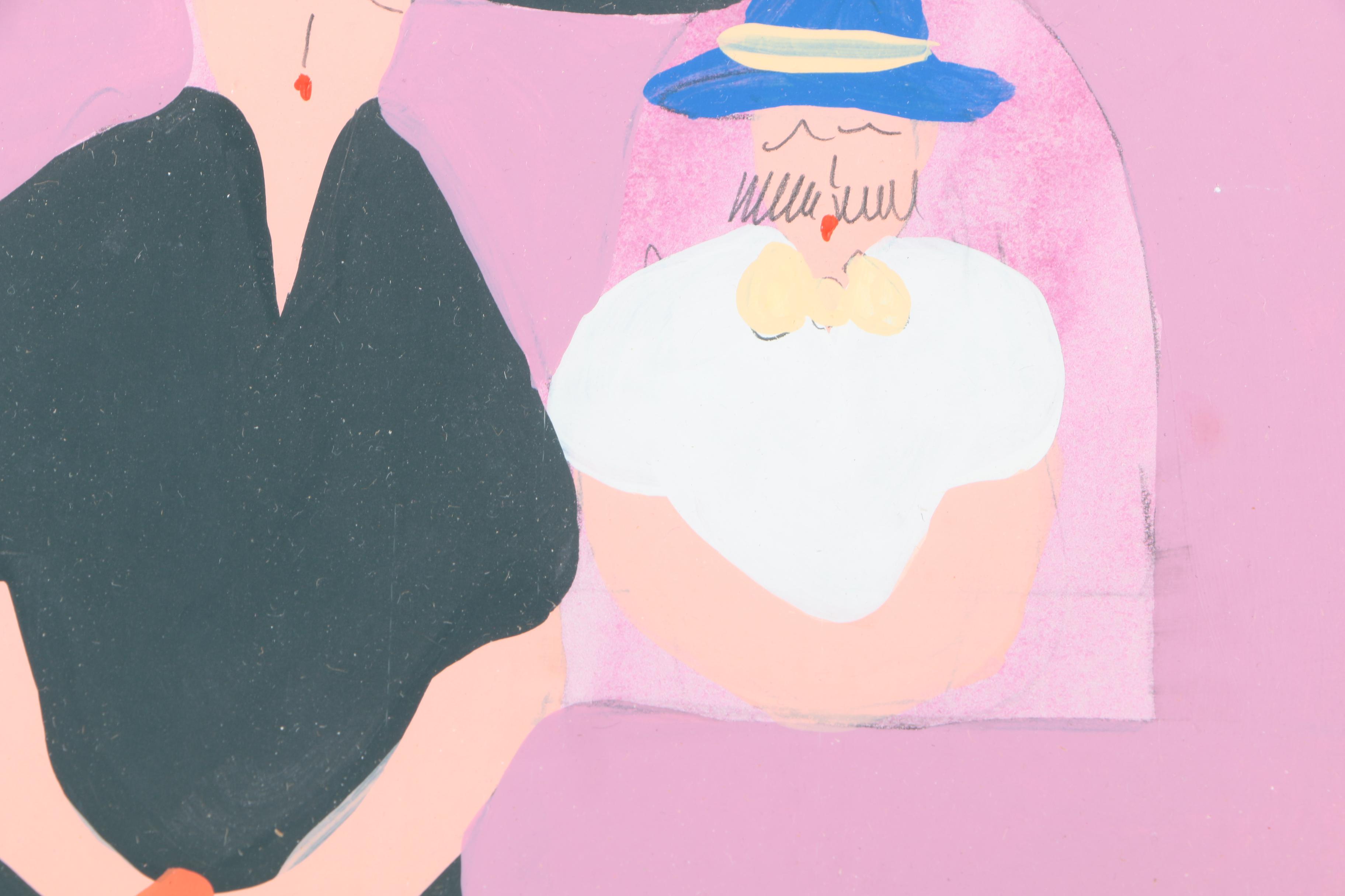 Jim N. Hill Painting Gouache on Paperboard "Cashier"