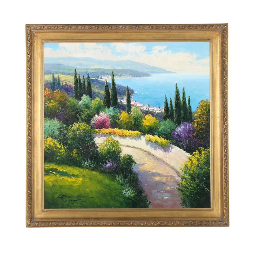 Gerhard Neswadba Oil Painting on Canvas "Amalfi"