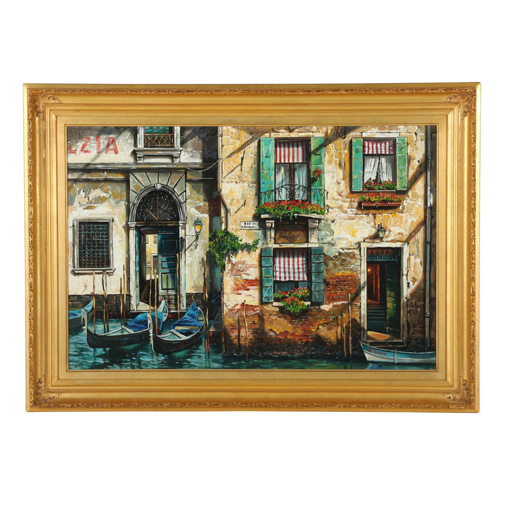 Yuri Dvornik Oil Painting on Canvas "Venice Afternoon"