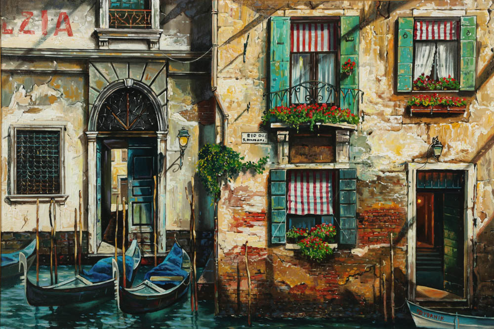 Yuri Dvornik Oil Painting on Canvas "Venice Afternoon"