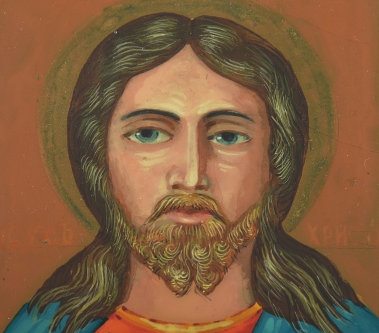 Late 20th Century Russian Palekh Lacquered Box of Jesus Christ