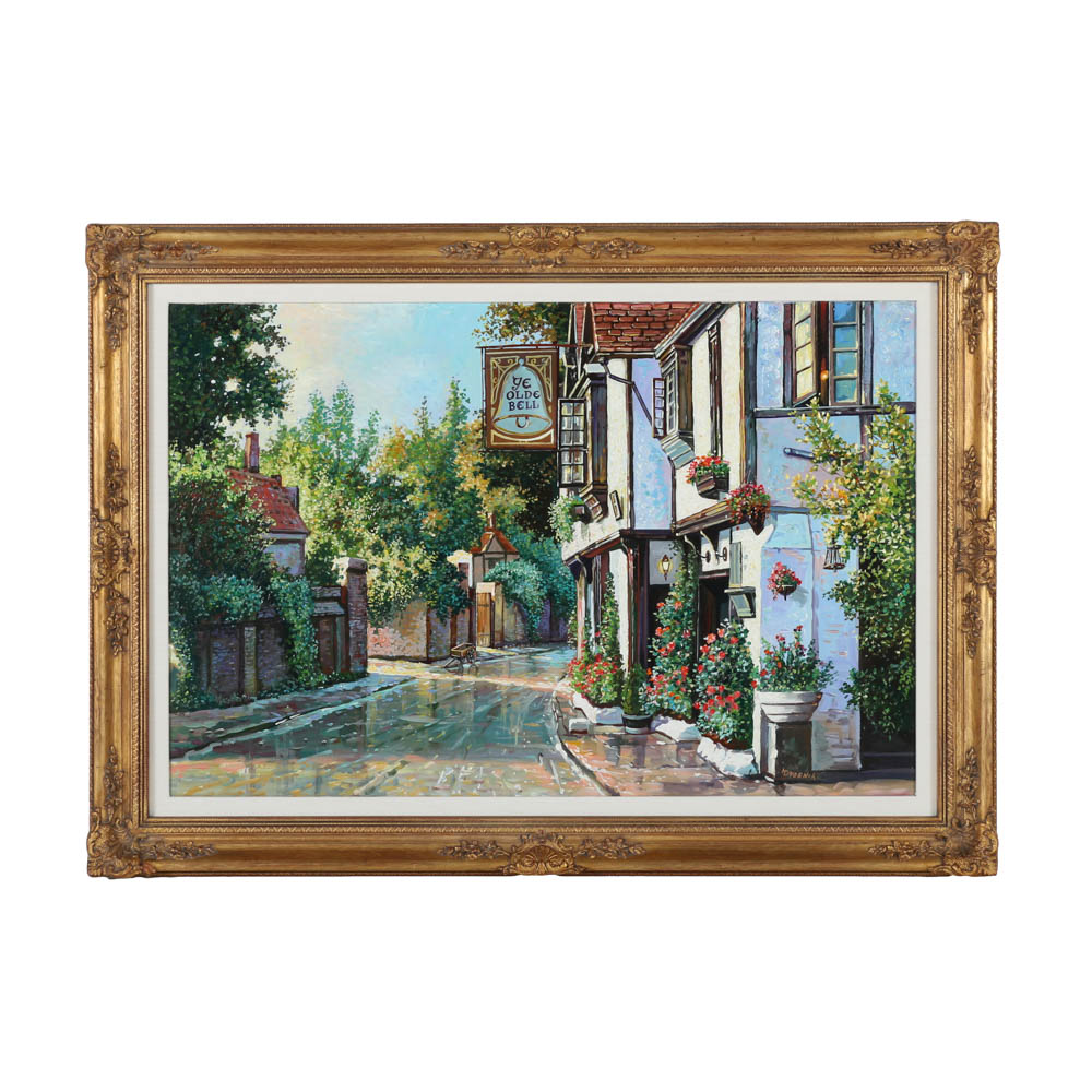 Yuri Dvornik Oil Painting on Canvas "Ye Olde Bell"