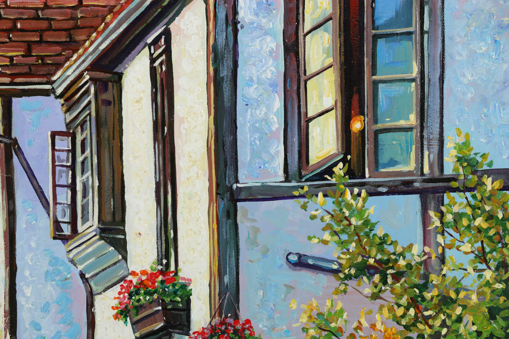 Yuri Dvornik Oil Painting on Canvas "Ye Olde Bell"