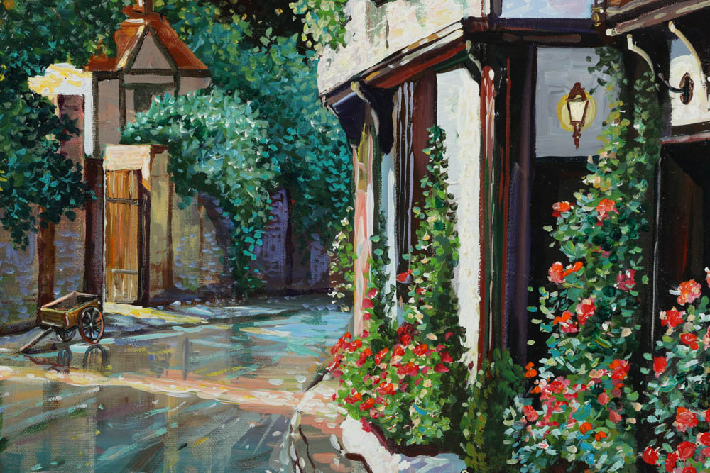 Yuri Dvornik Oil Painting on Canvas "Ye Olde Bell"