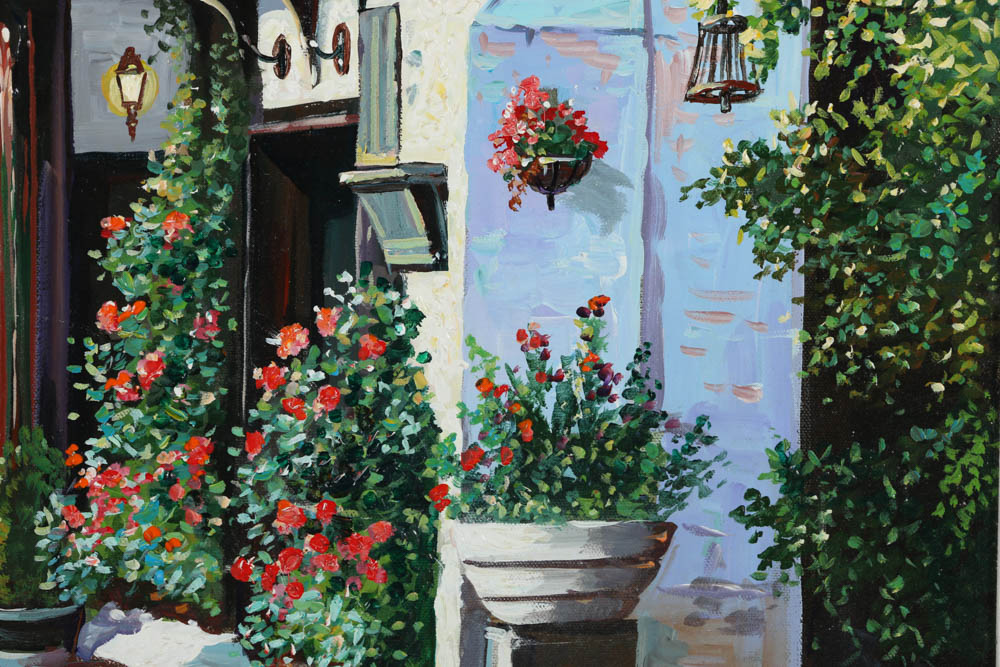 Yuri Dvornik Oil Painting on Canvas "Ye Olde Bell"