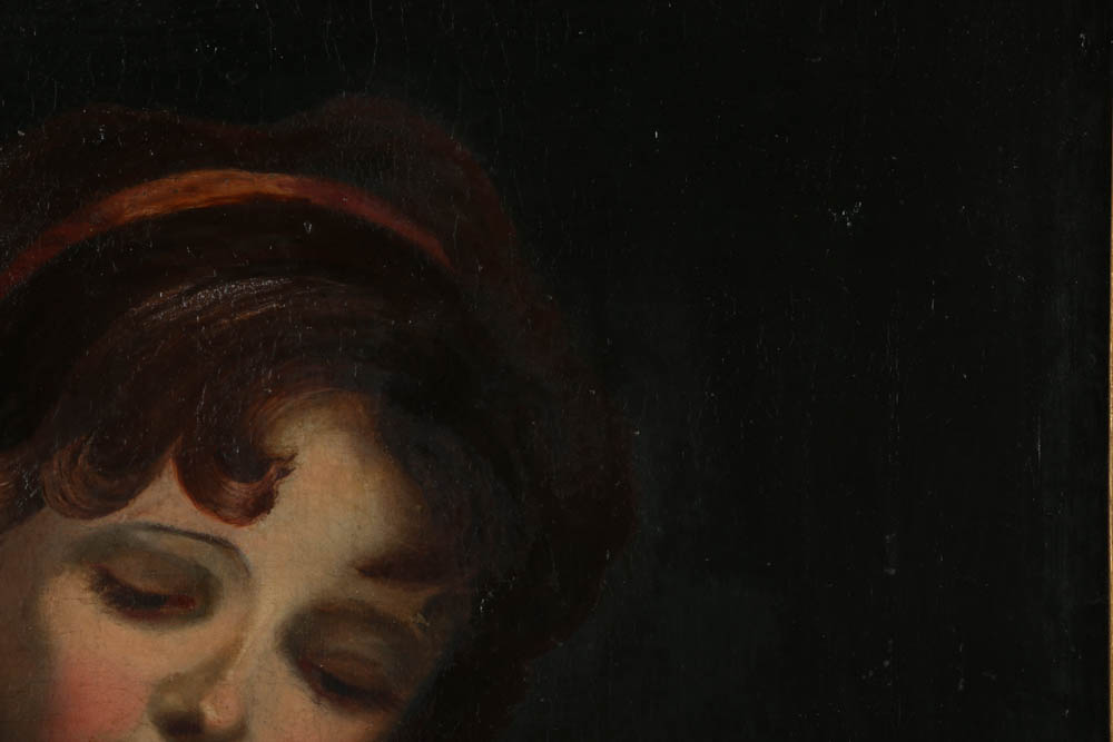 Oil Painting on Canvas of a Girl and Bird