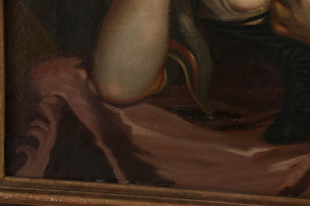 Oil Painting on Canvas of a Girl and Bird