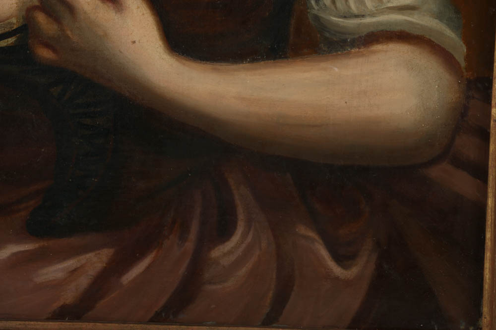 Oil Painting on Canvas of a Girl and Bird