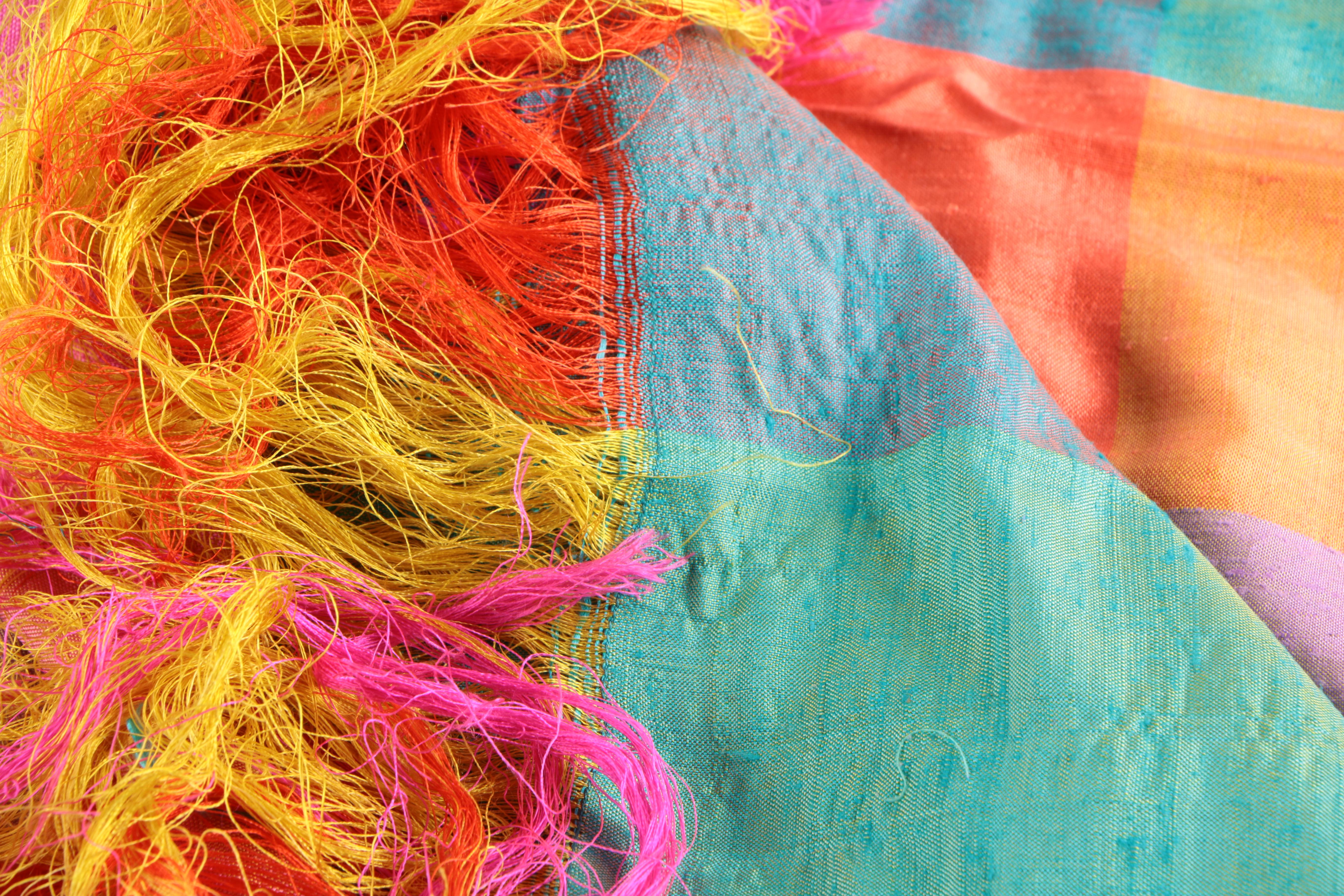 Colorful Scarves Including Fringe