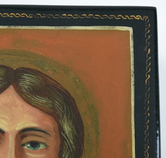 Late 20th Century Russian Palekh Lacquered Box of Jesus Christ