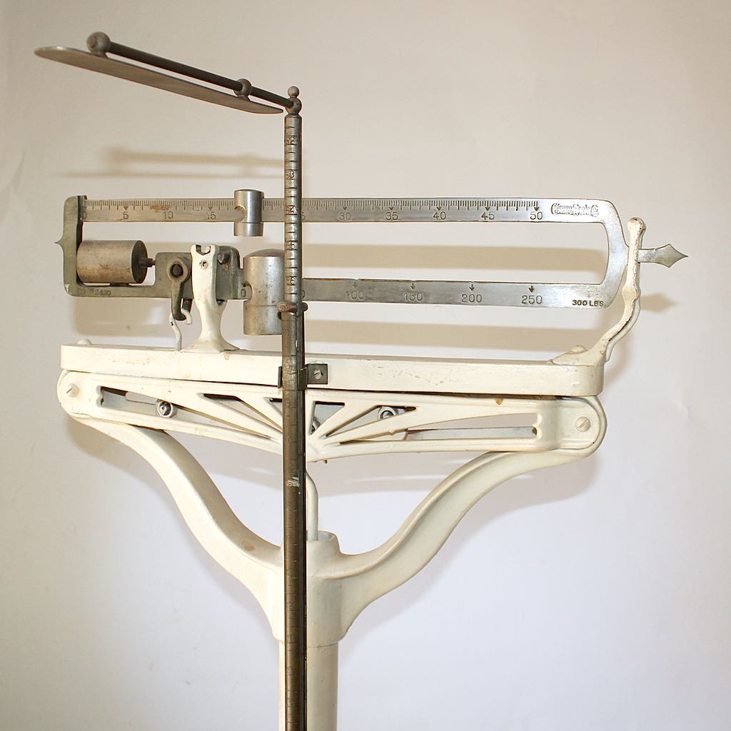 Vintage A.L. Aloe Company Scale with Height Measure