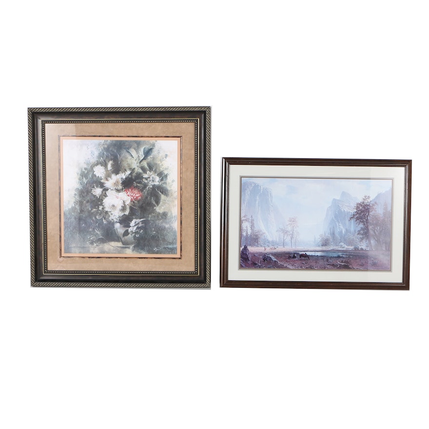 Offset Lithographs After Dennis Carney and Albert Bierstadt