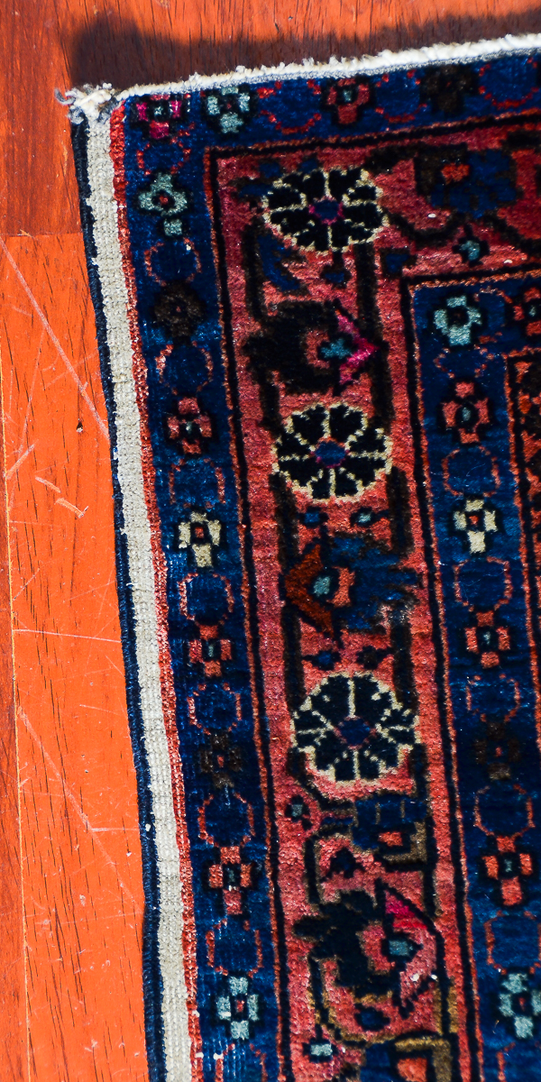 Antique Hand-Knotted Sarouk Persian Area Rug