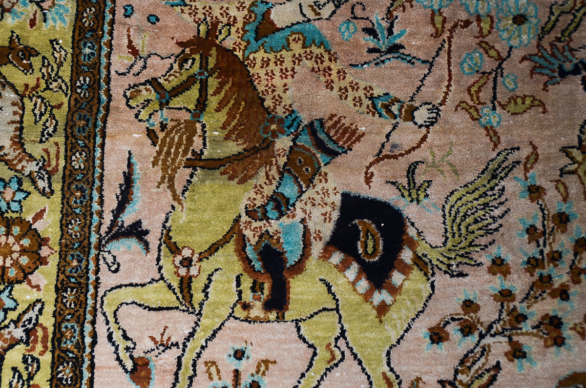 Persian Ghom Hand-Knotted Pure Silk Area Rug