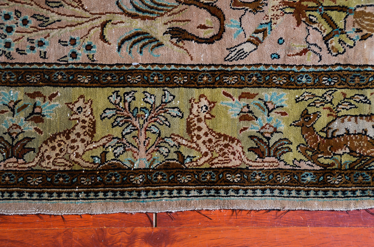 Persian Ghom Hand-Knotted Pure Silk Area Rug