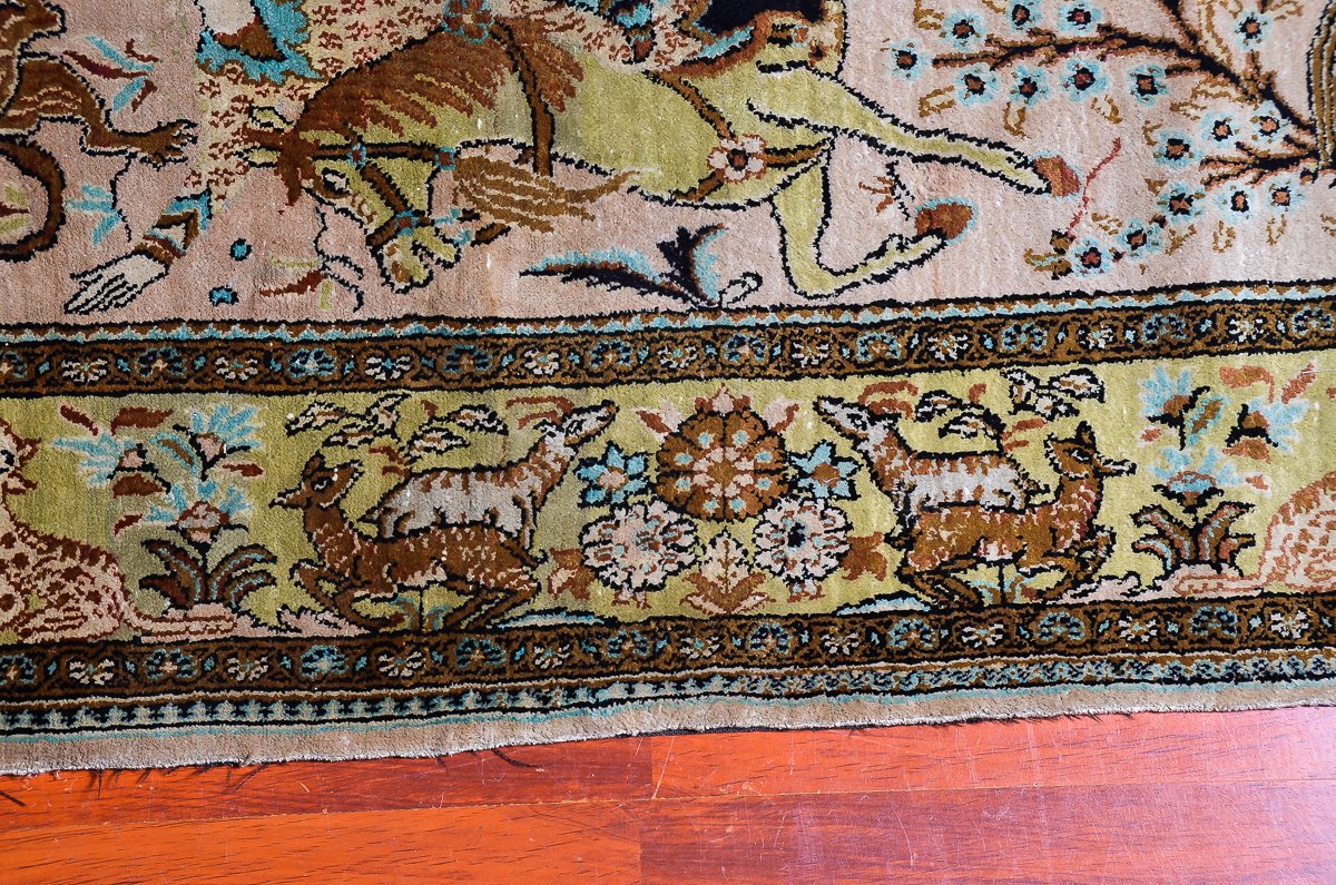 Persian Ghom Hand-Knotted Pure Silk Area Rug
