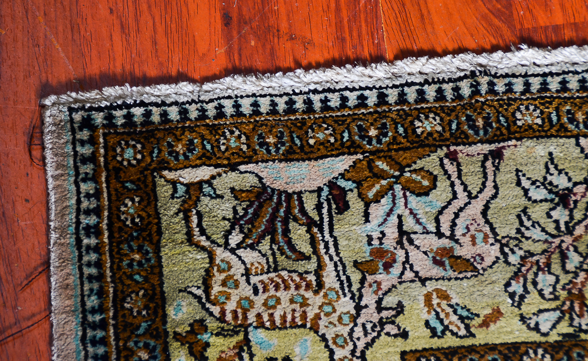 Persian Ghom Hand-Knotted Pure Silk Area Rug