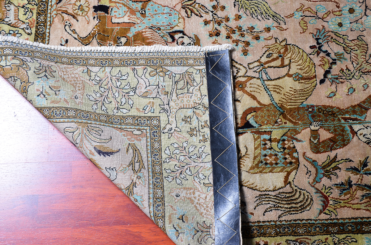 Persian Ghom Hand-Knotted Pure Silk Area Rug