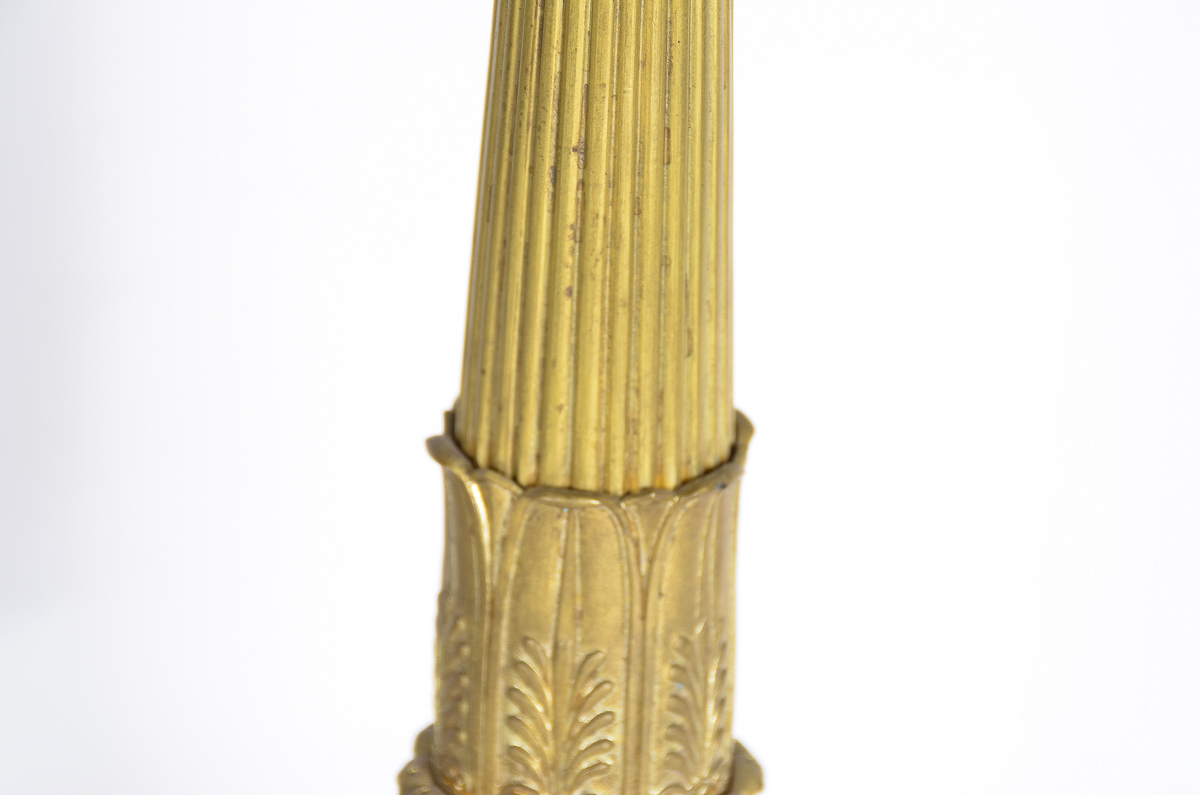 Pair of Antique Gilt Bronze Empire Style Bronze Candelabras