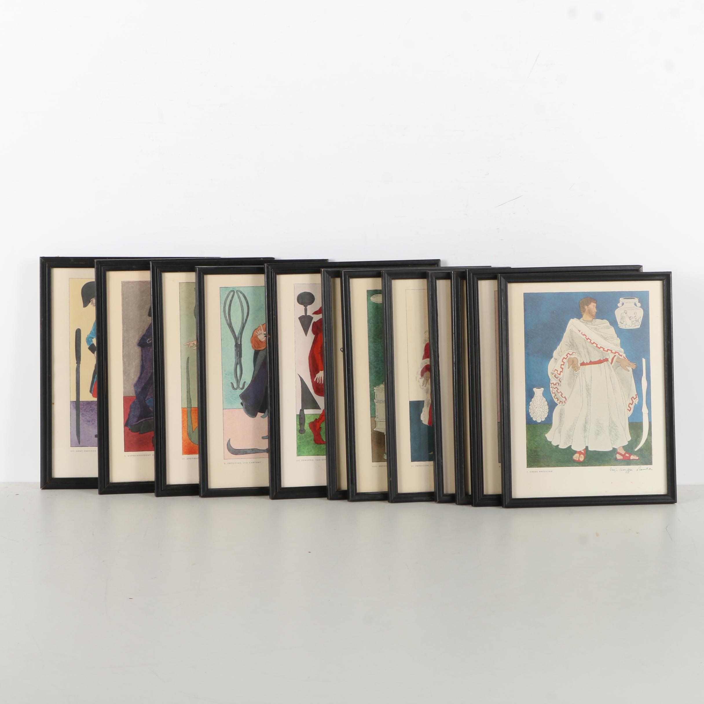 Offset Lithographs After Warja Honegger-Lavater From "2300 Years of Medical Costume"