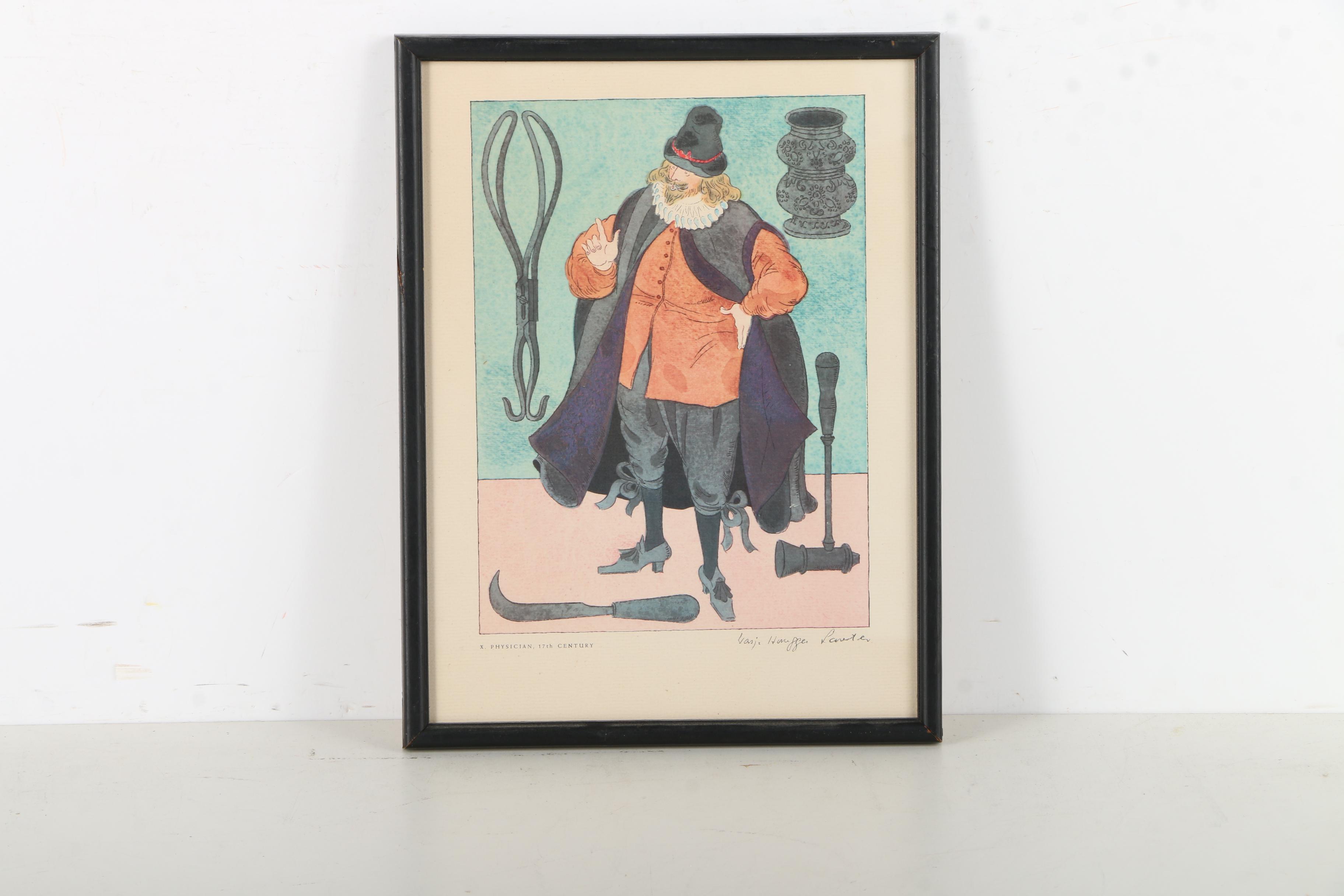Offset Lithographs After Warja Honegger-Lavater From "2300 Years of Medical Costume"