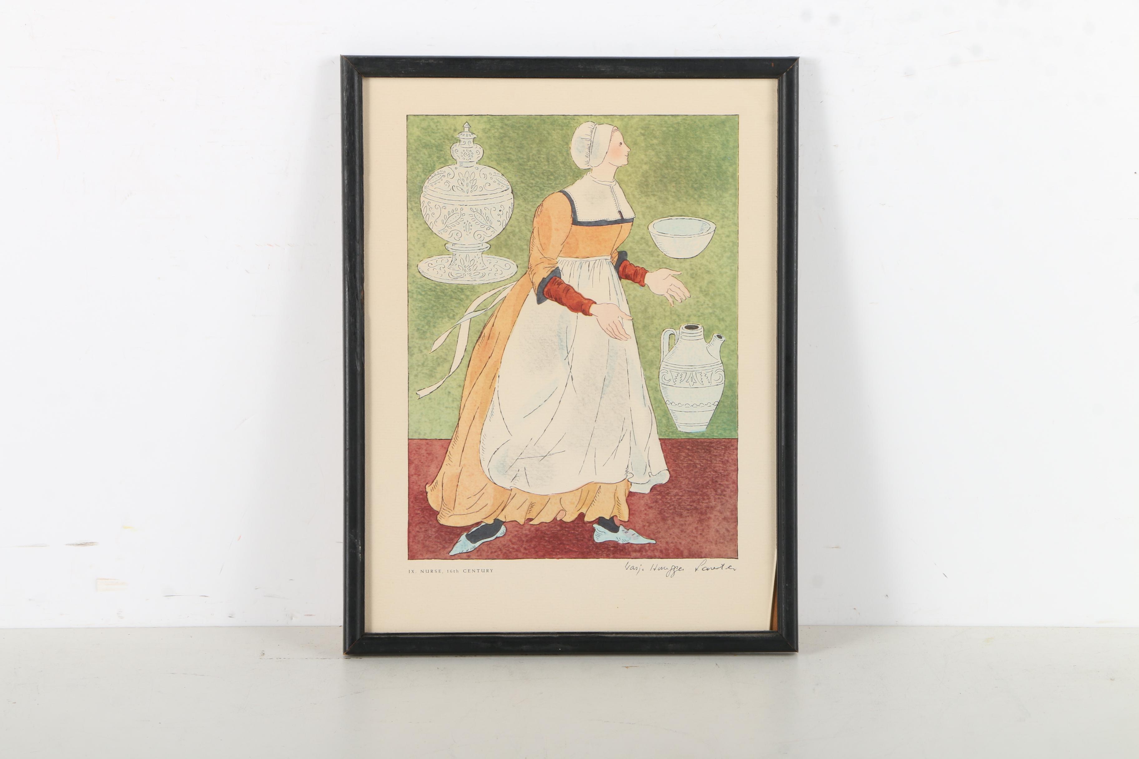 Offset Lithographs After Warja Honegger-Lavater From "2300 Years of Medical Costume"