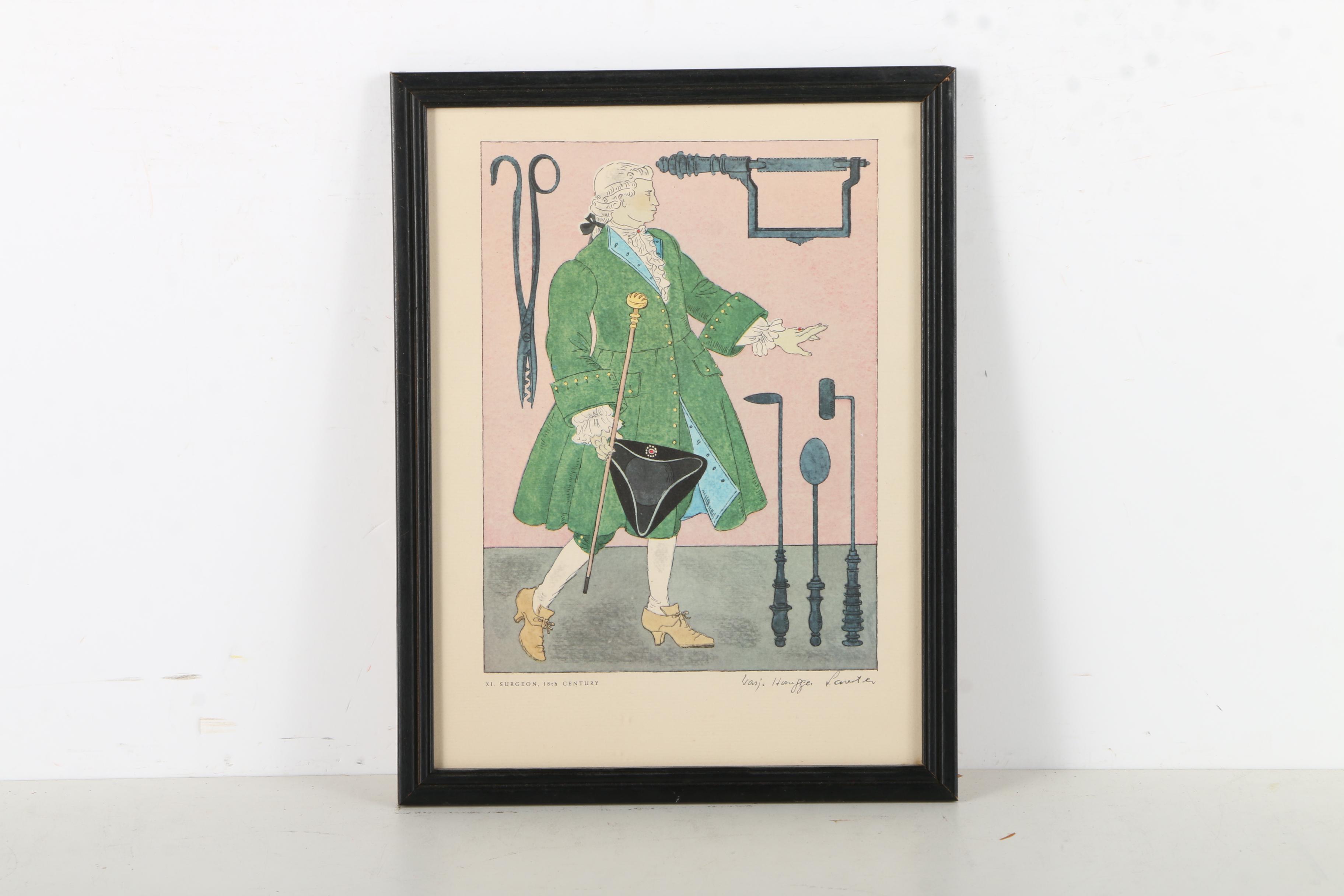 Offset Lithographs After Warja Honegger-Lavater From "2300 Years of Medical Costume"