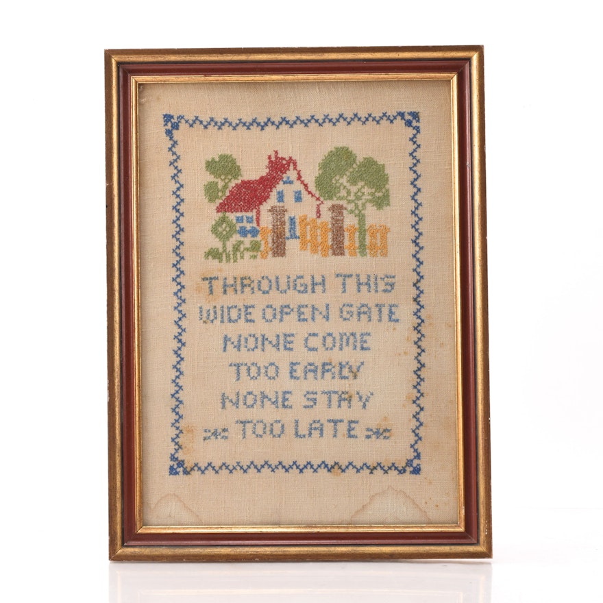 Antique Cross Stitch Sampler