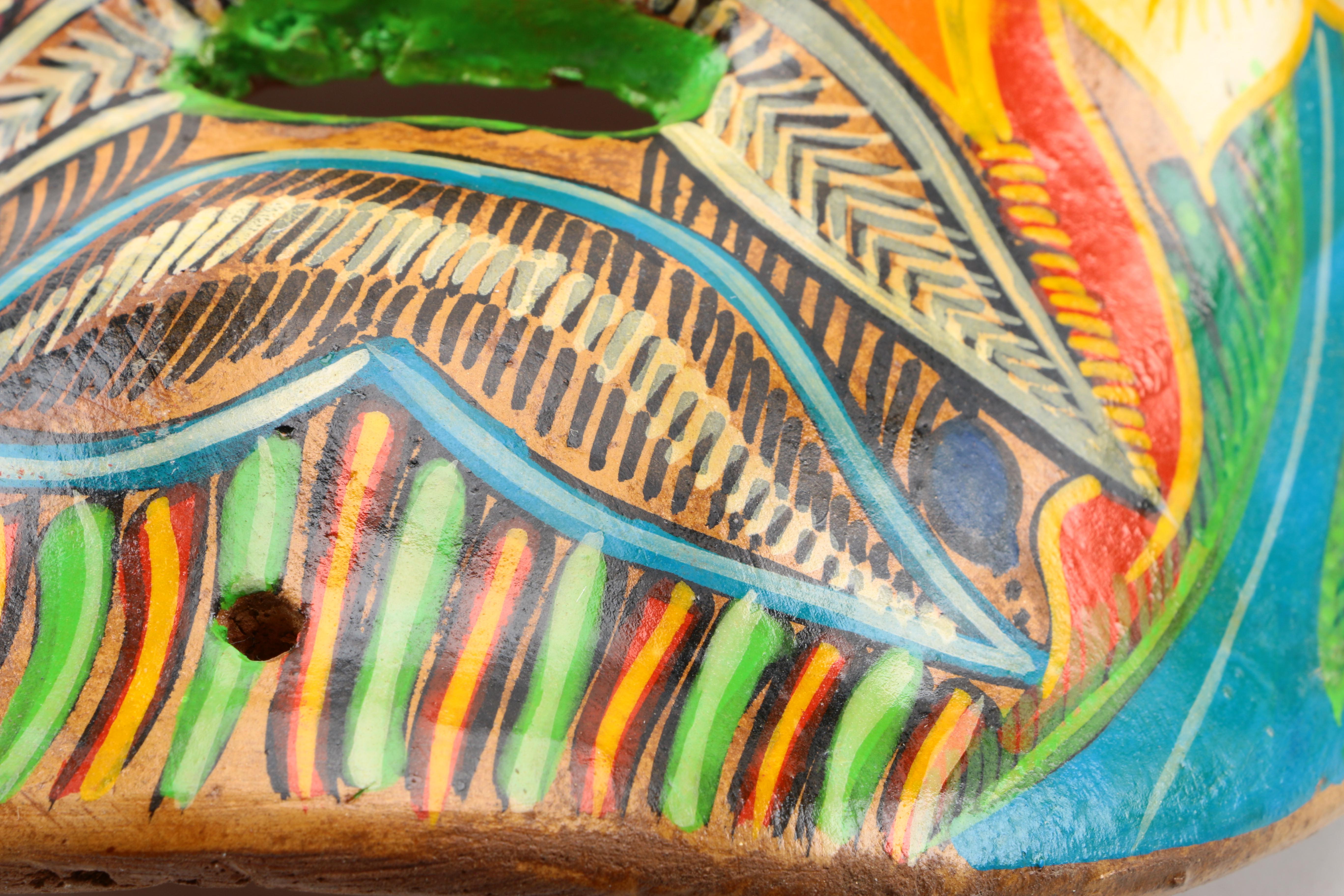 Mexican Inspired Hand Painted Ceramic Mask
