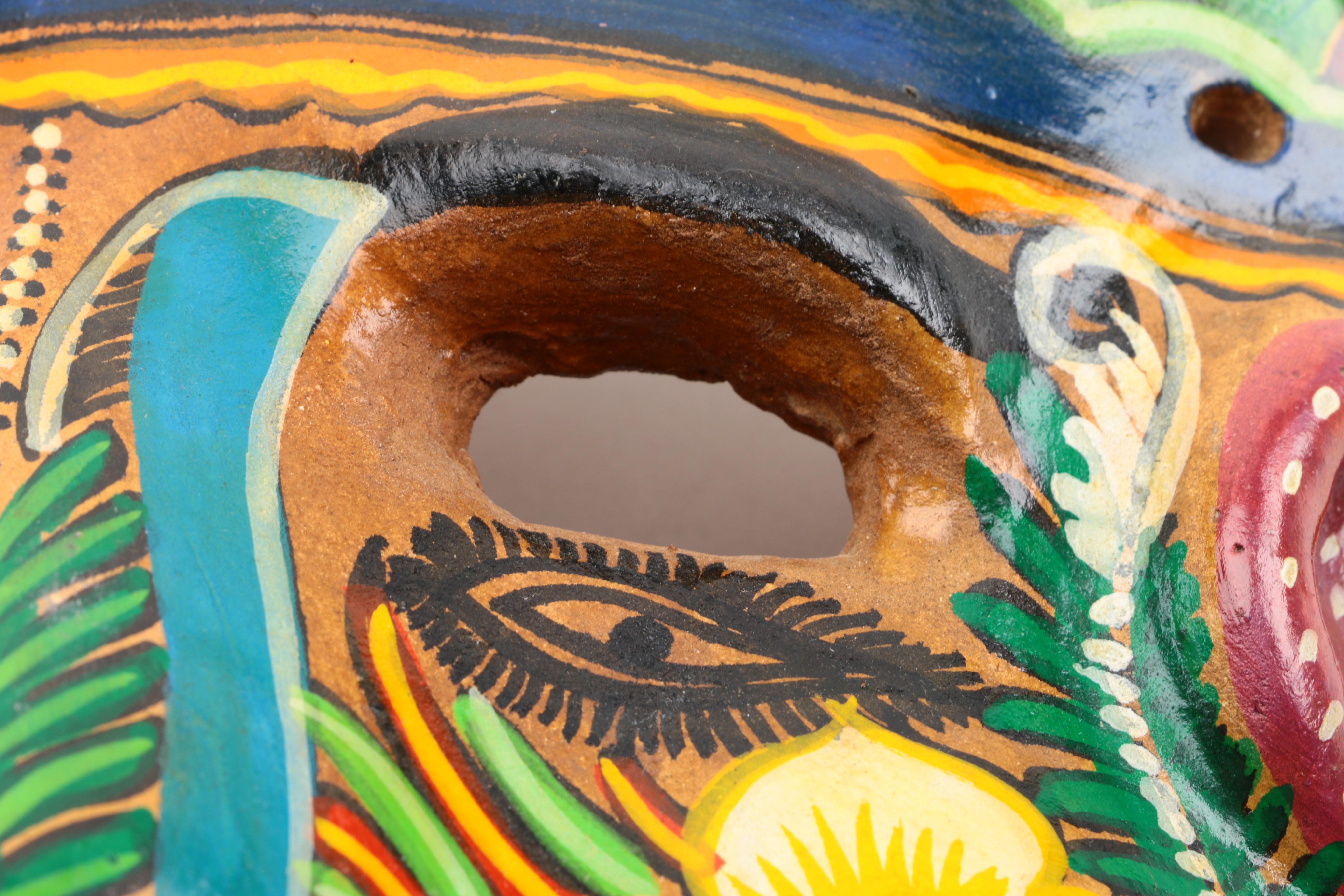 Mexican Inspired Hand Painted Ceramic Mask