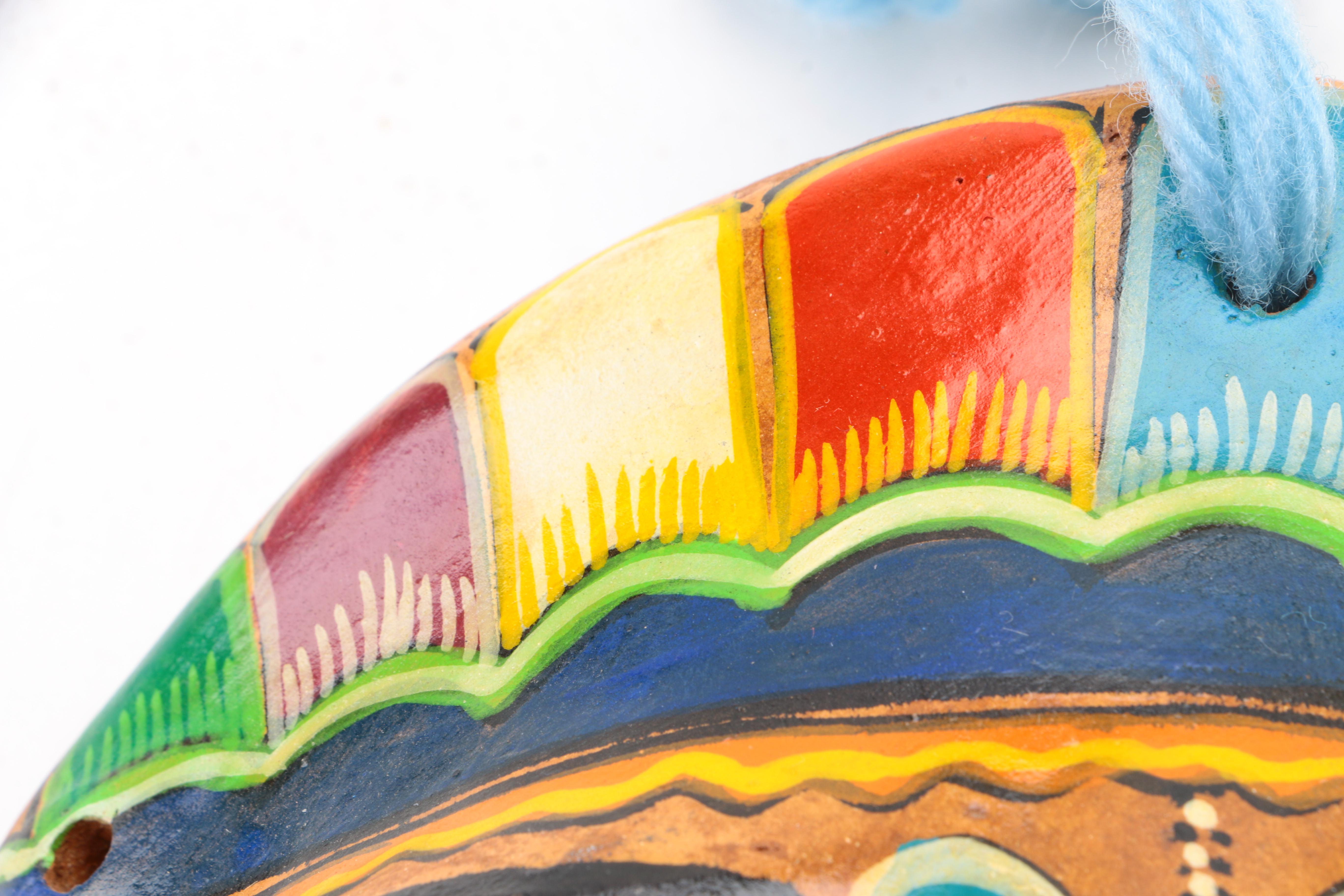 Mexican Inspired Hand Painted Ceramic Mask