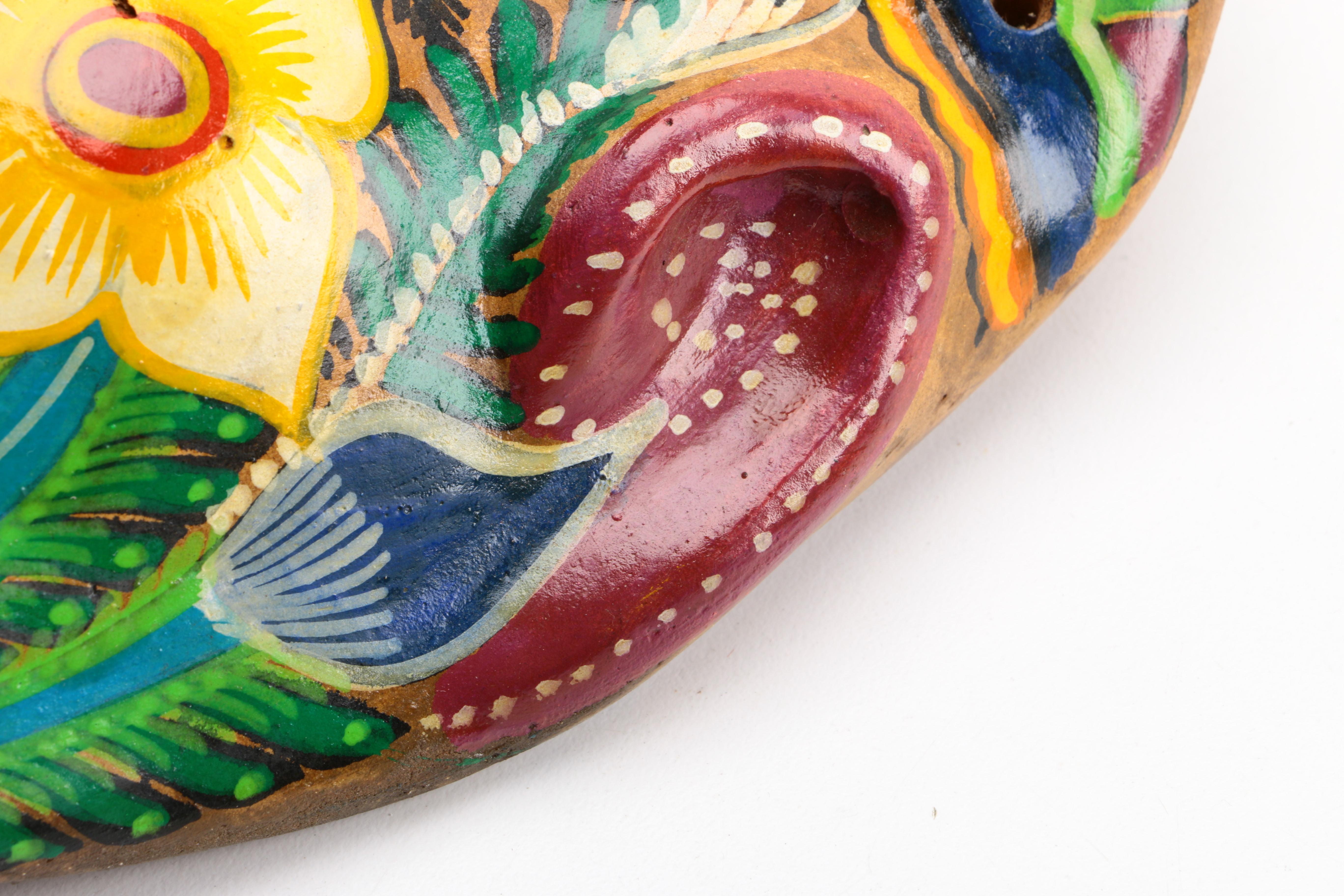 Mexican Inspired Hand Painted Ceramic Mask