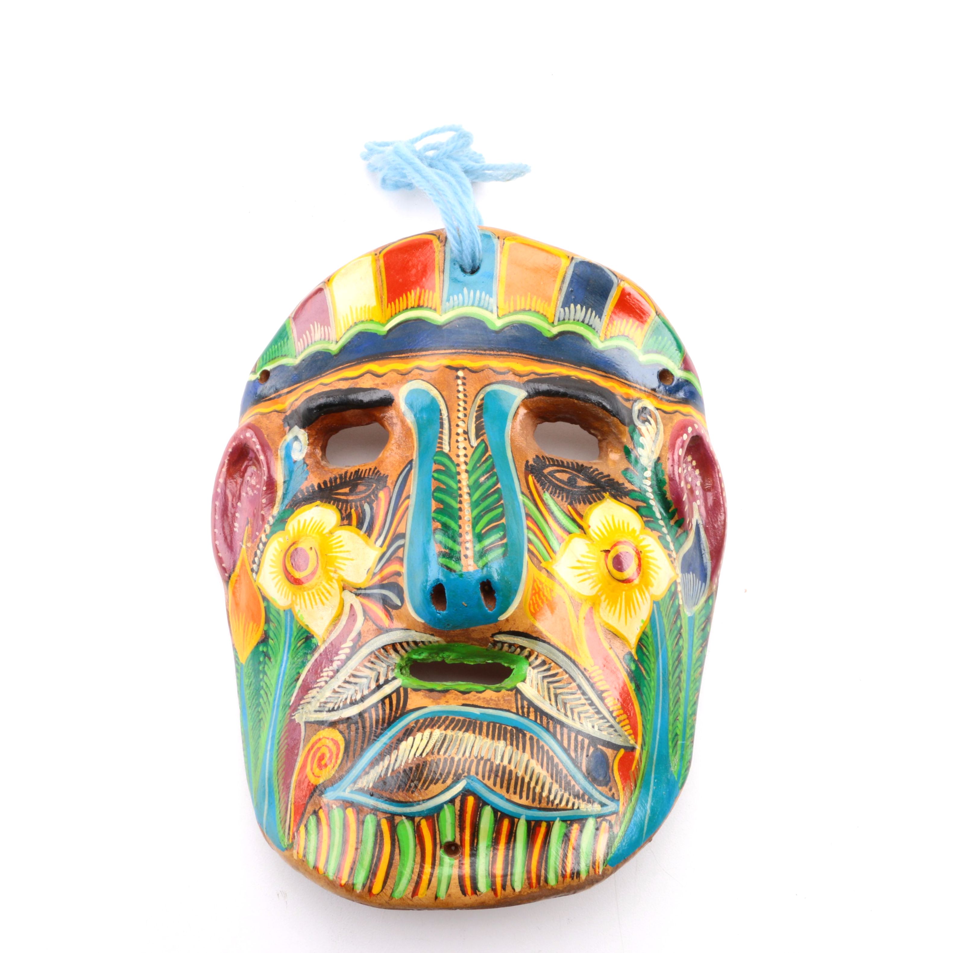 Mexican Inspired Hand Painted Ceramic Mask
