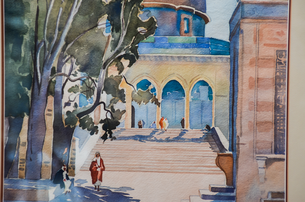 Orientalist Themed Watercolor on Paper