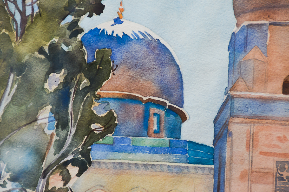 Orientalist Themed Watercolor on Paper