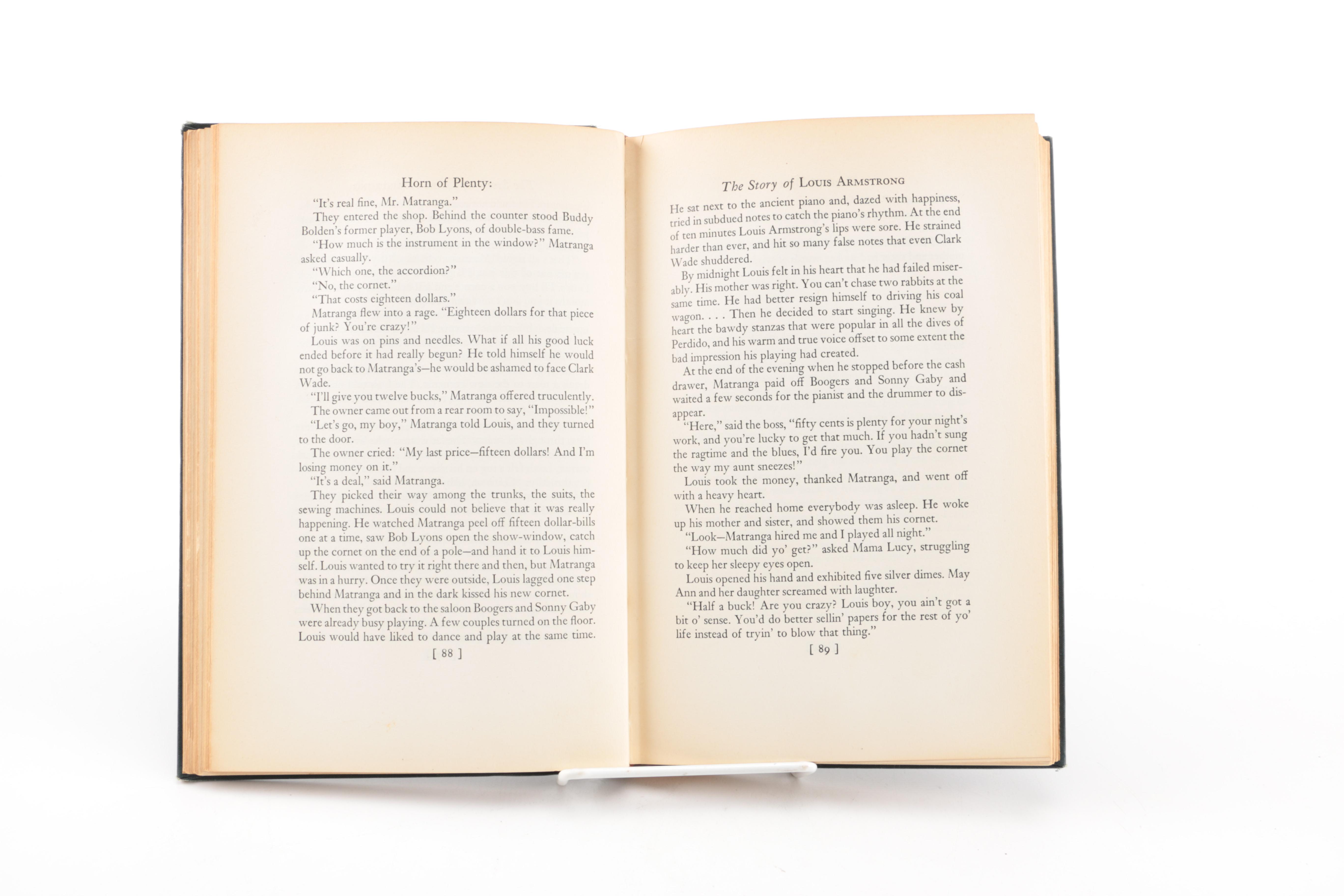 Biographies on Louis Armstrong, Thomas Edison, and Benjamin Franklin