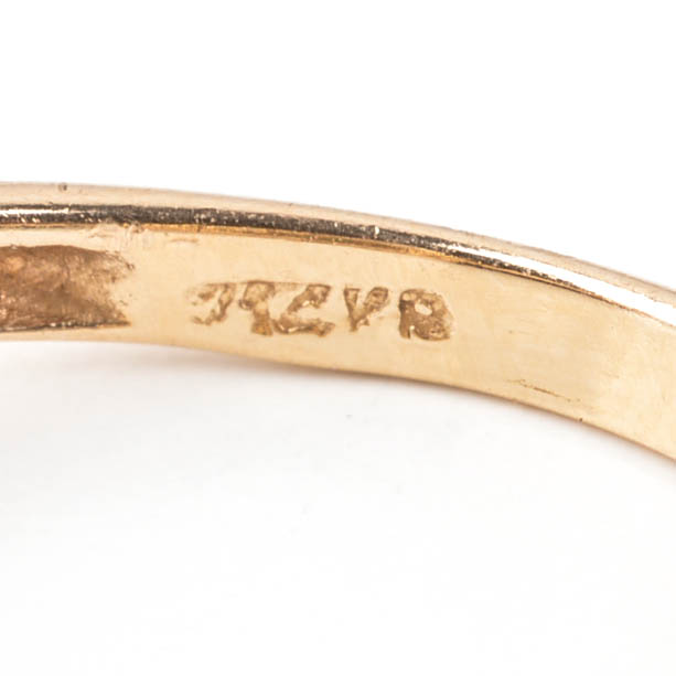 14K Yellow Gold Diamond and Emerald Ring