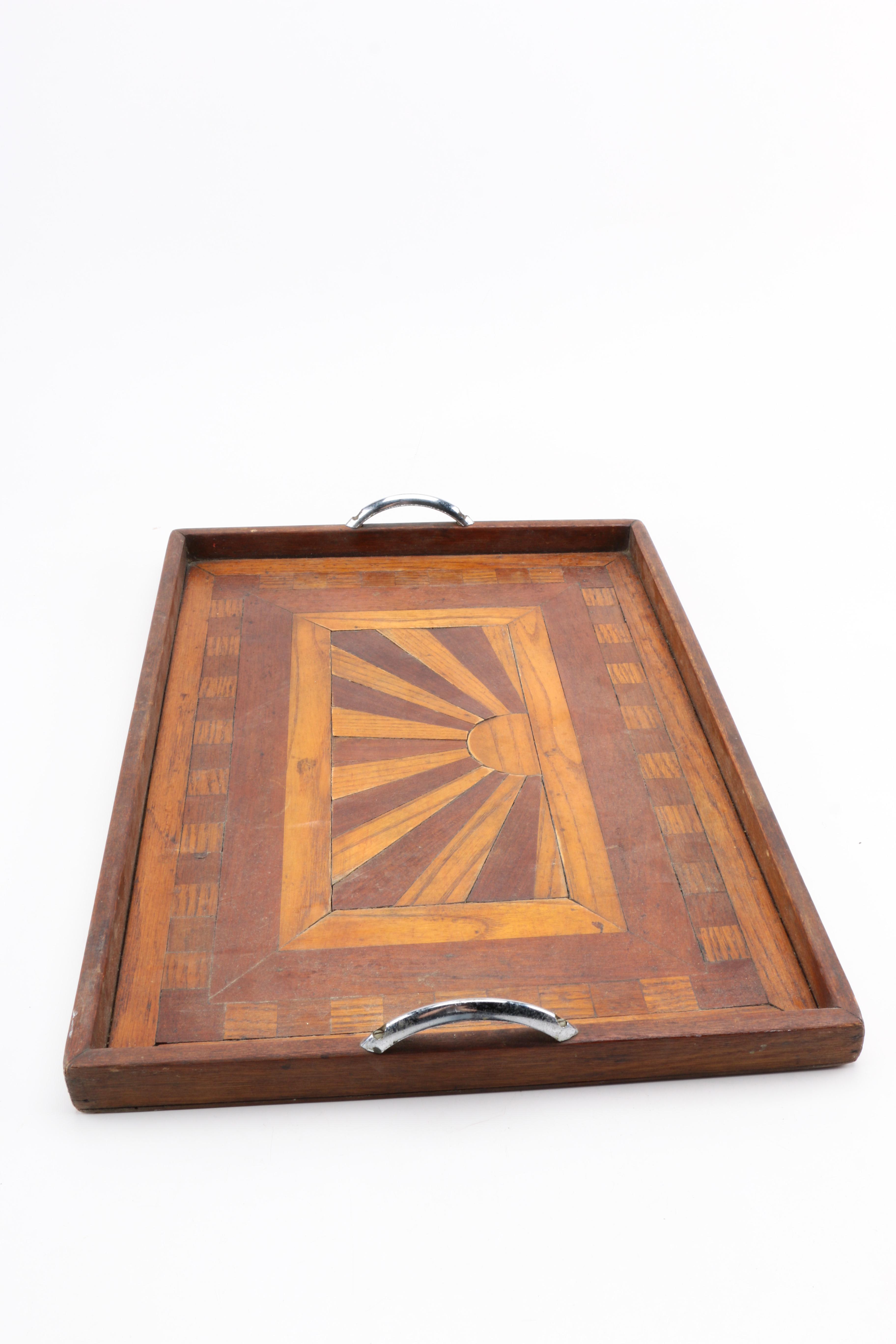 Inlaid Marquetry Wooden Tray