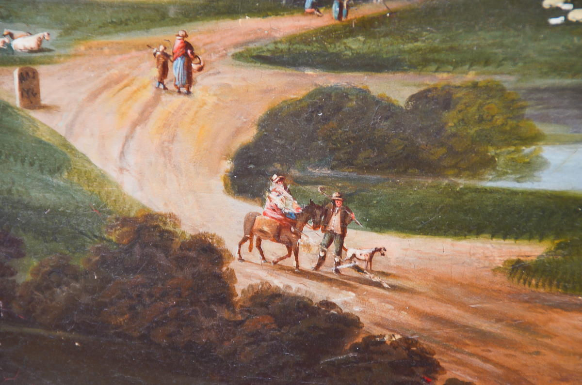 Antique Oil Painting on Metal