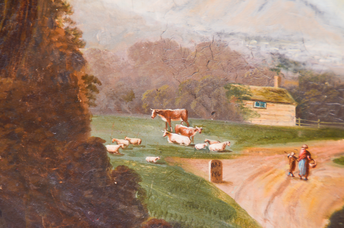 Antique Oil Painting on Metal