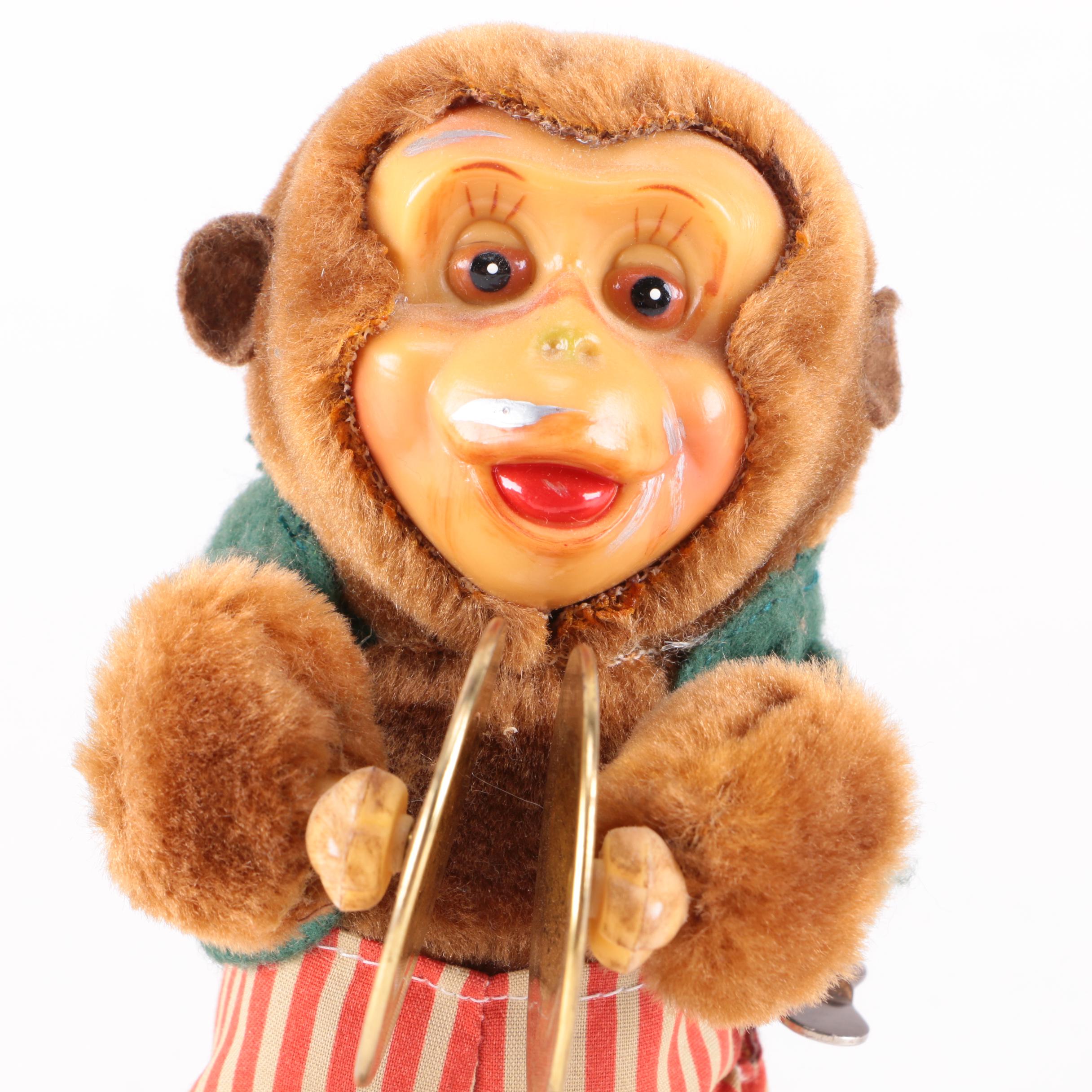1970s Russ Berrie "Yesterday's Favorites" Wind-up Monkey Playing Cymbals
